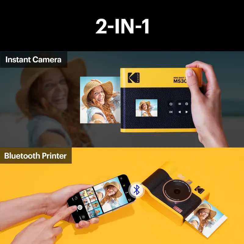 KODAK Mini Shot 3 ERA 2-In-1 Instant Camera and Photo Printer (3X3) (Camera + 68 Sheets)